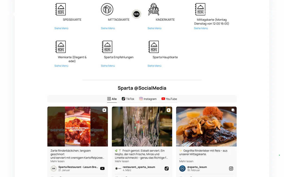 Restaurant reservation suite preview